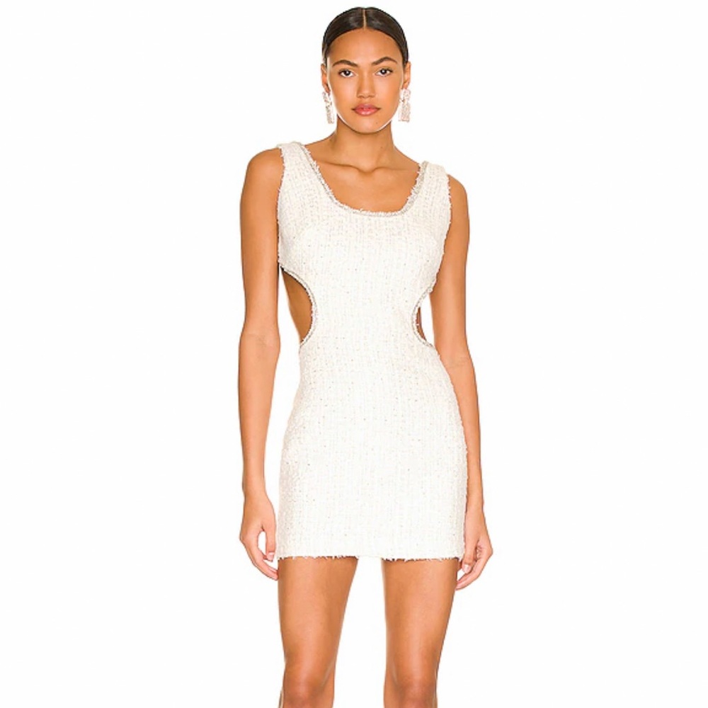 NBD White Backless Mini Dress
